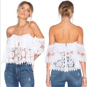 TULAROSA Amelia Crochet Top